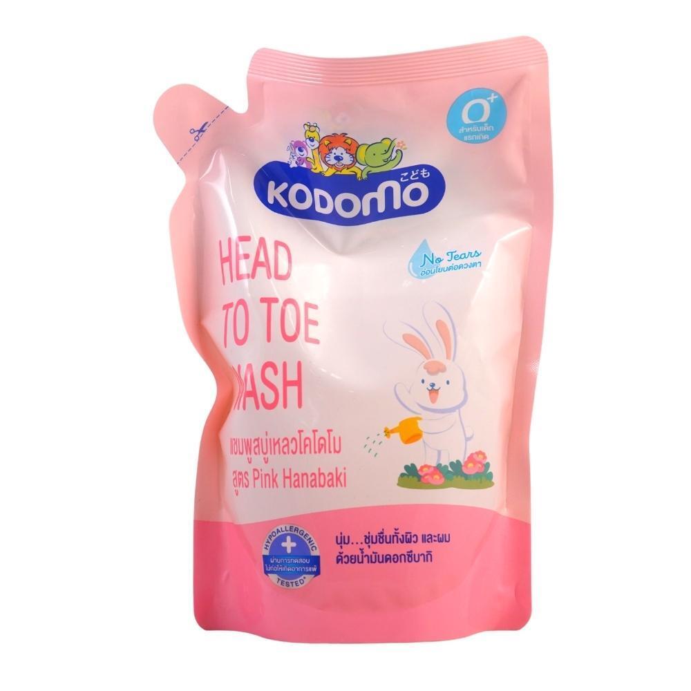 Kodomo Head To Toe Wash Pink Hanabaki 380ML Refill