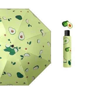 Automatic 3 Fold Fruit Printed Umbrella Orange