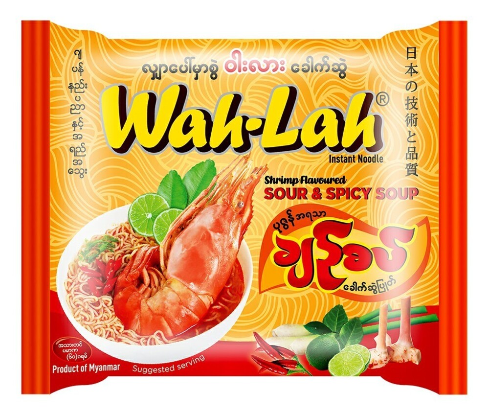 Wah Lah Instant Noodle Shrimp Sour & Spicy Soup 60G