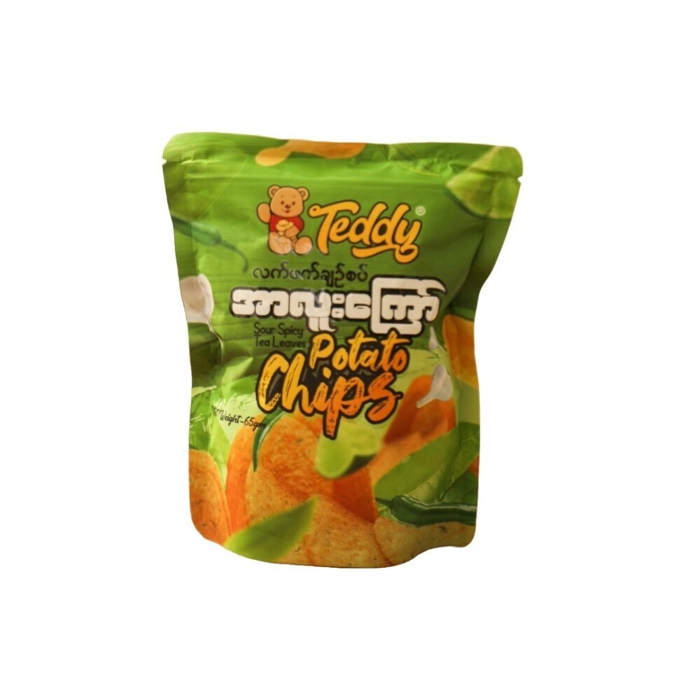 Teddy Sour Spicy Tea Leaves Potato Chips 65G