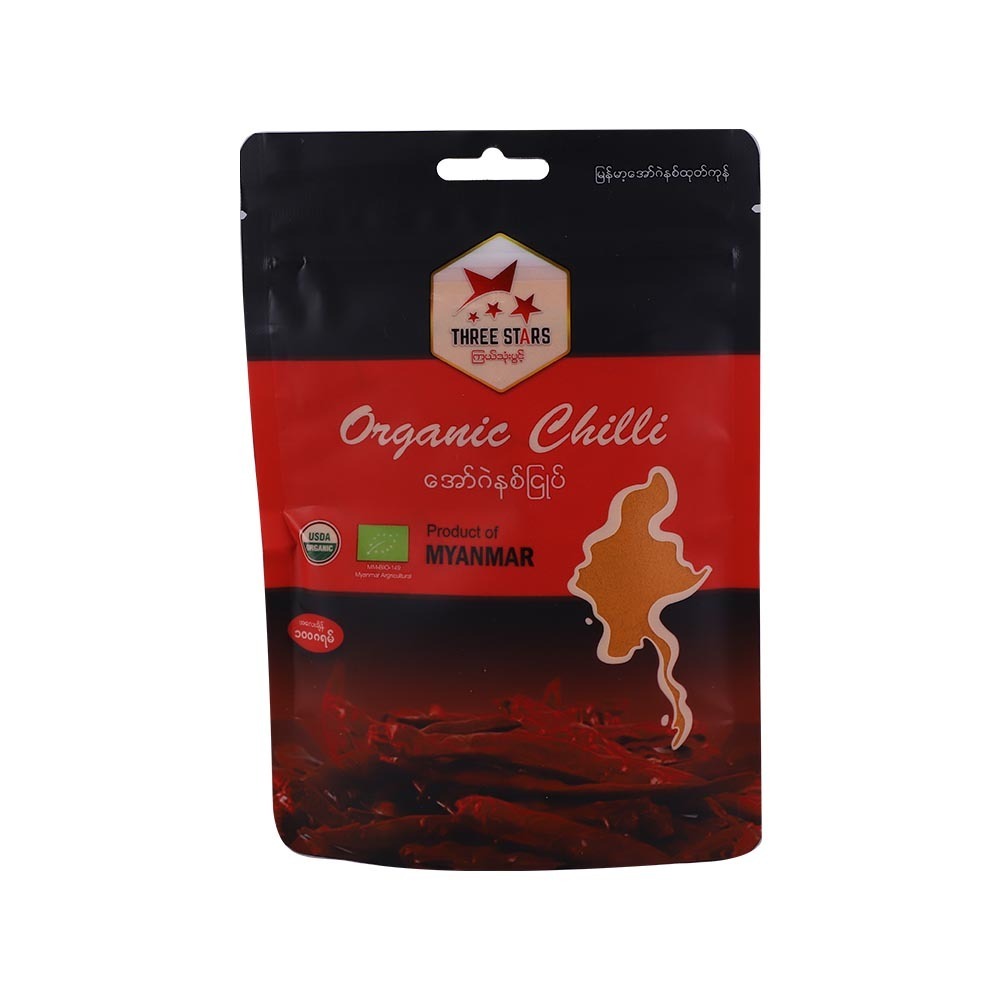 Three Stars Organic Fine Chilli Powder 100G