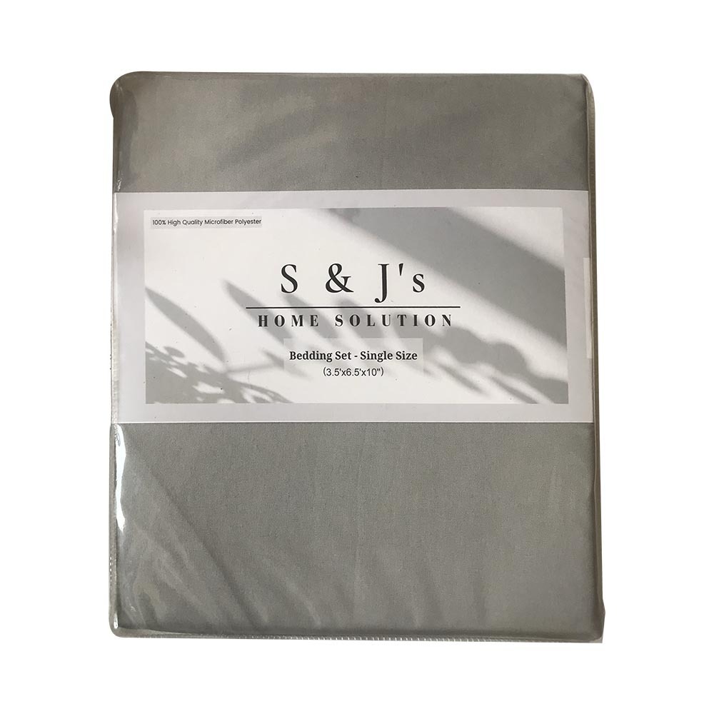 S&J Single Bed Sheet Light grey SJ-02-8