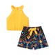 Kid Girl Yellow Halter Camisole Shorts Set (5-6 Years) 20398058