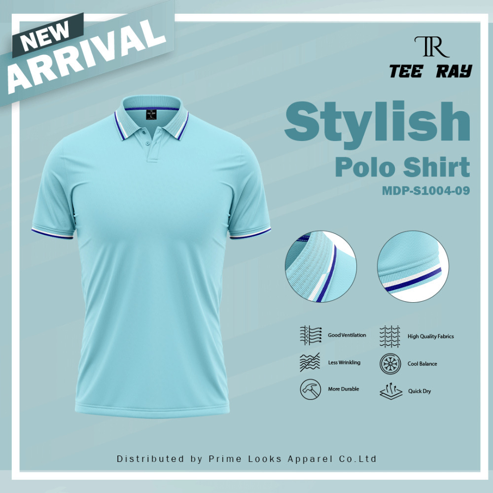 Tee Ray Stylish Polo Shirt Sky Blue/49 SmallMDP-S1008