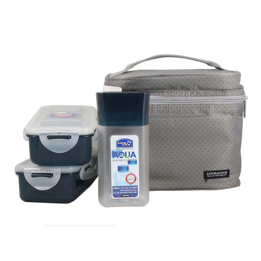 Lock&Lock 3PCS Lunch Set HPL758DG (Gray Spot)