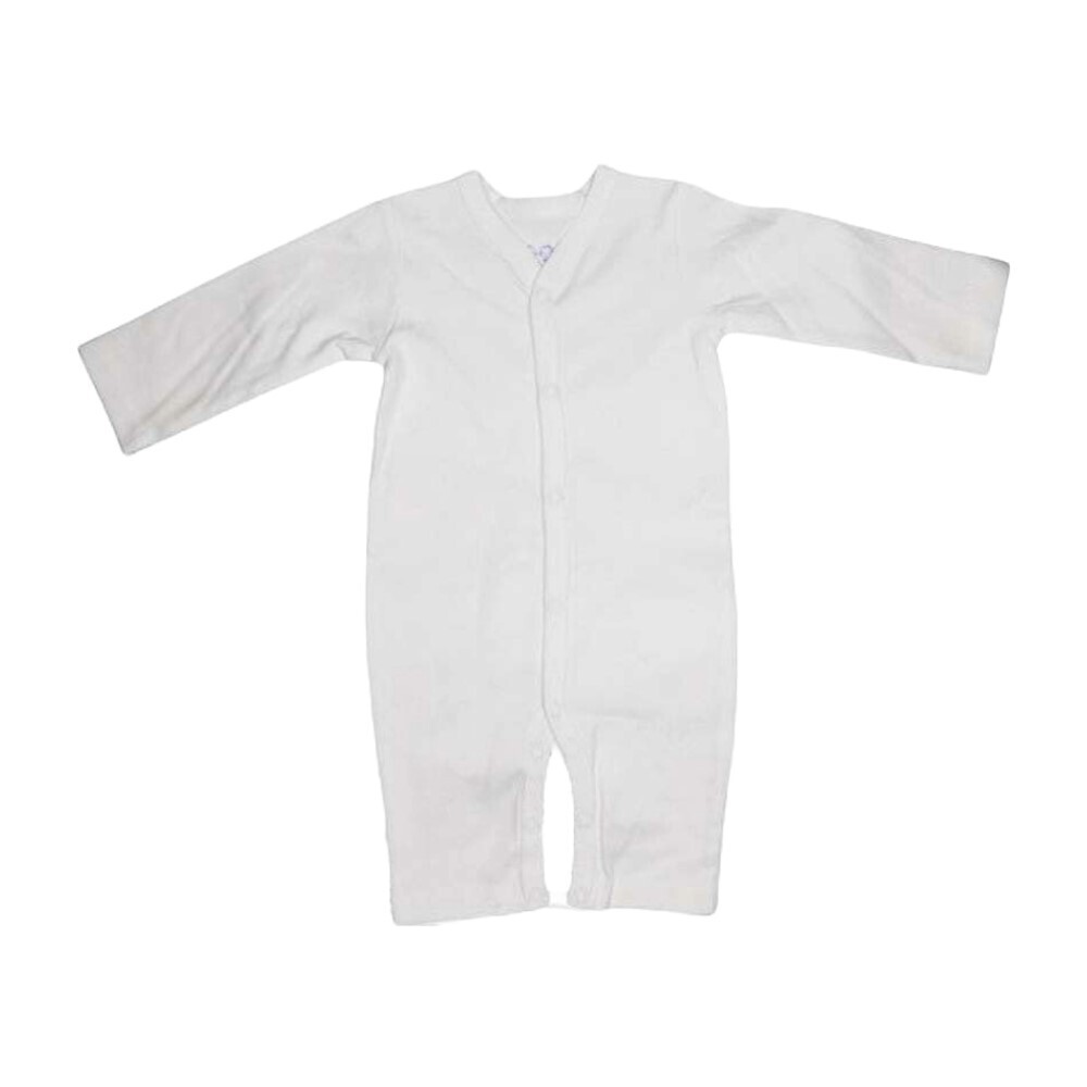 Te Te & Ta Ta Long Romper Short Sleeves White 0-3 Months (3Pcs/1Set) KRP-L102