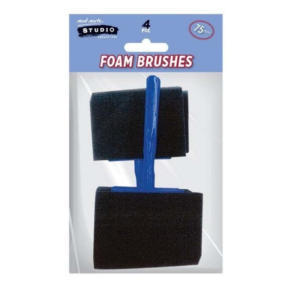 MM Foam Hobby Brush 75MM 4PCS Poly Bag