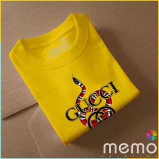 memo ygn GUCCI unisex Printing T-shirt DTF Quality sticker Printing-Red (XXL)