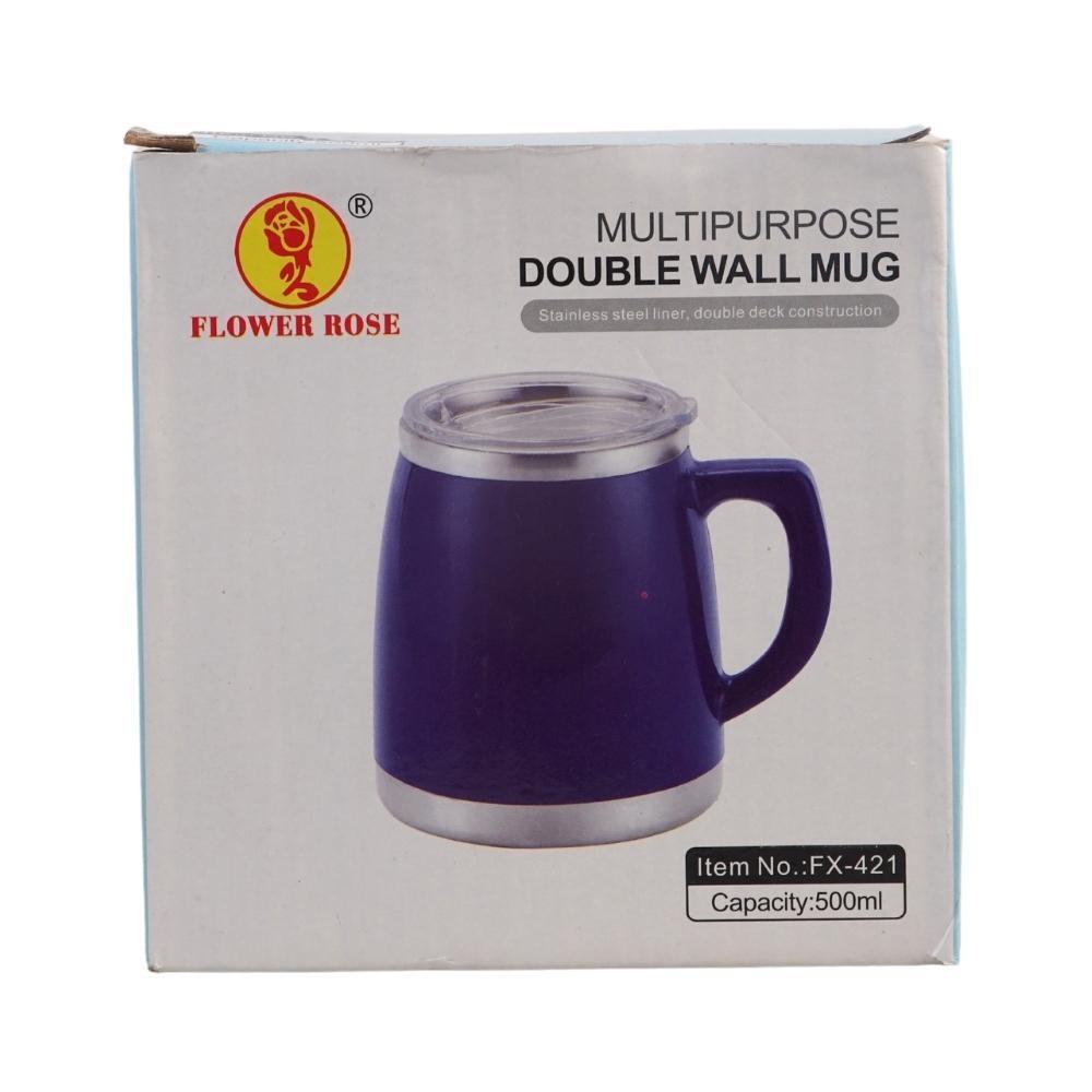 Flower Rose Double Wall Mug 500ML FX-421