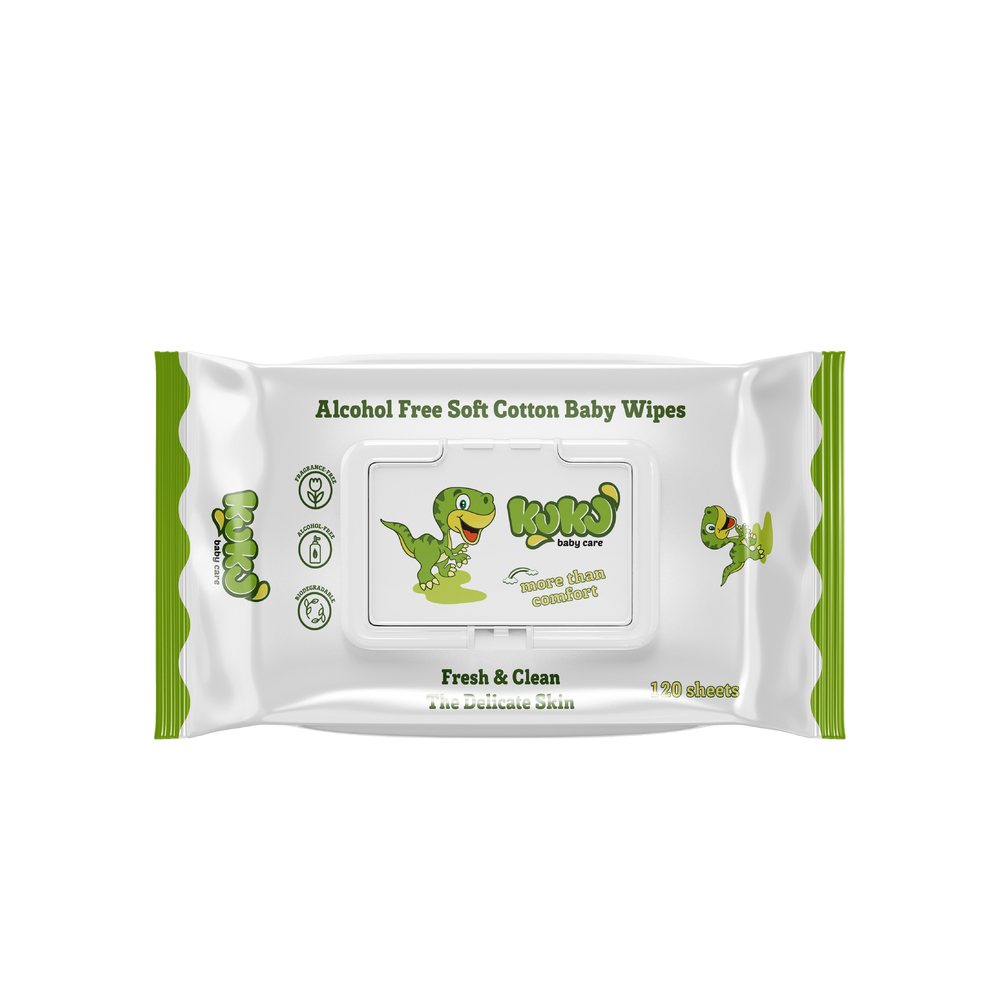 Ku Ku Baby Wipes Large Pack 120Sheets