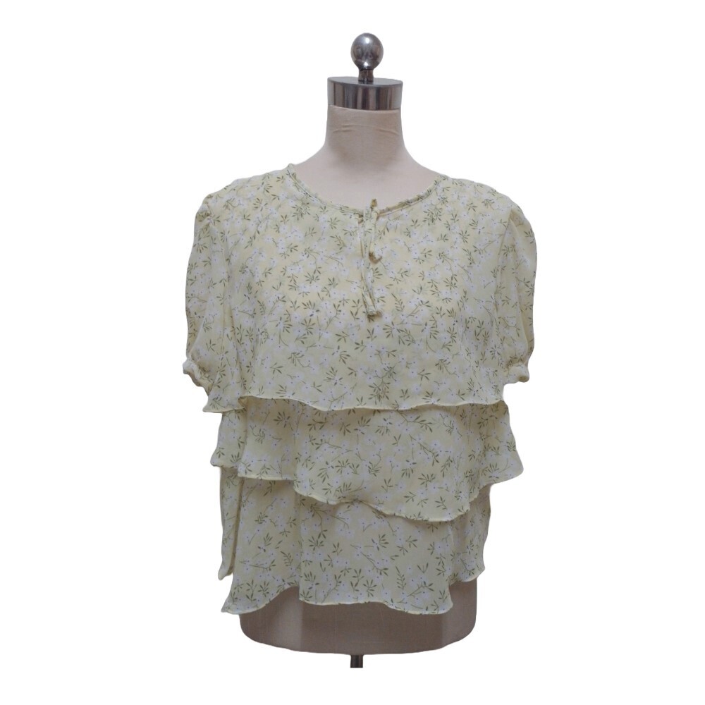 Styluxe Floral Chiffon Blouse  Yellow