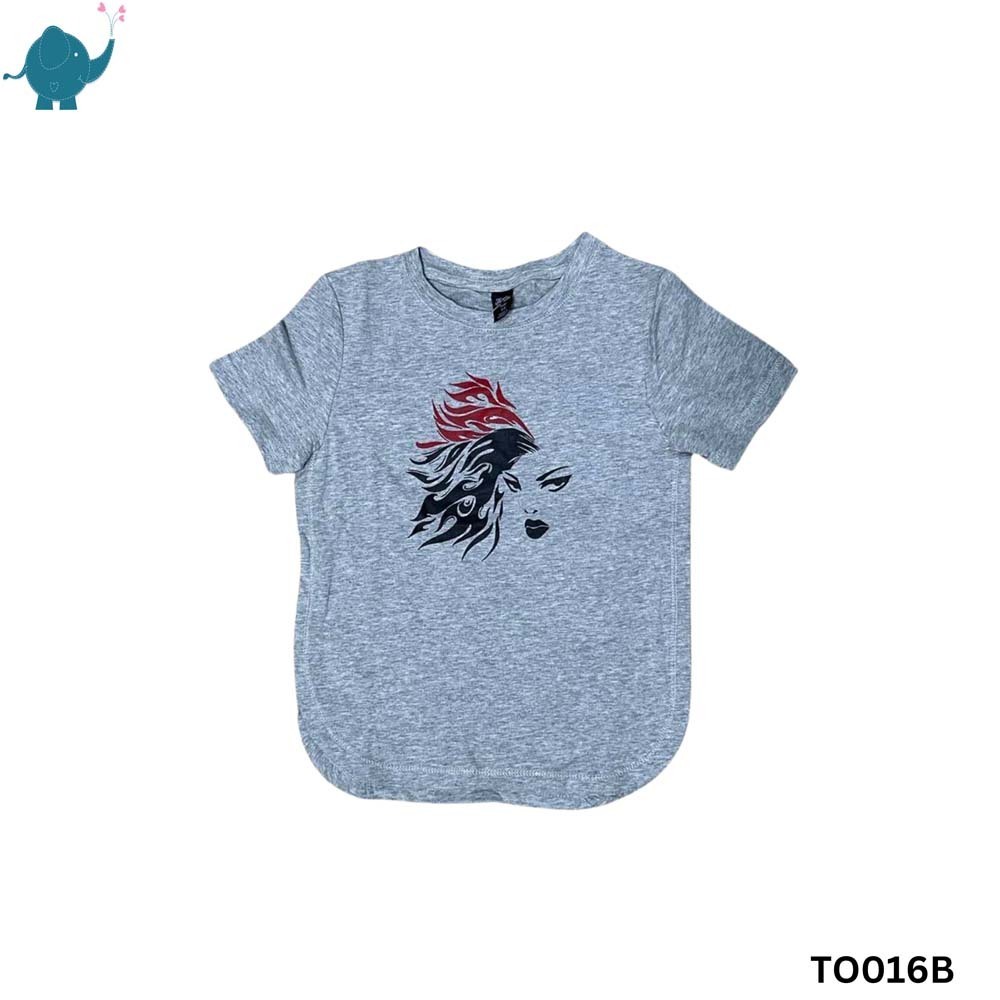 Max & Mia Unisex Printed T-Shirt TO016B Grey (7-8 Years)