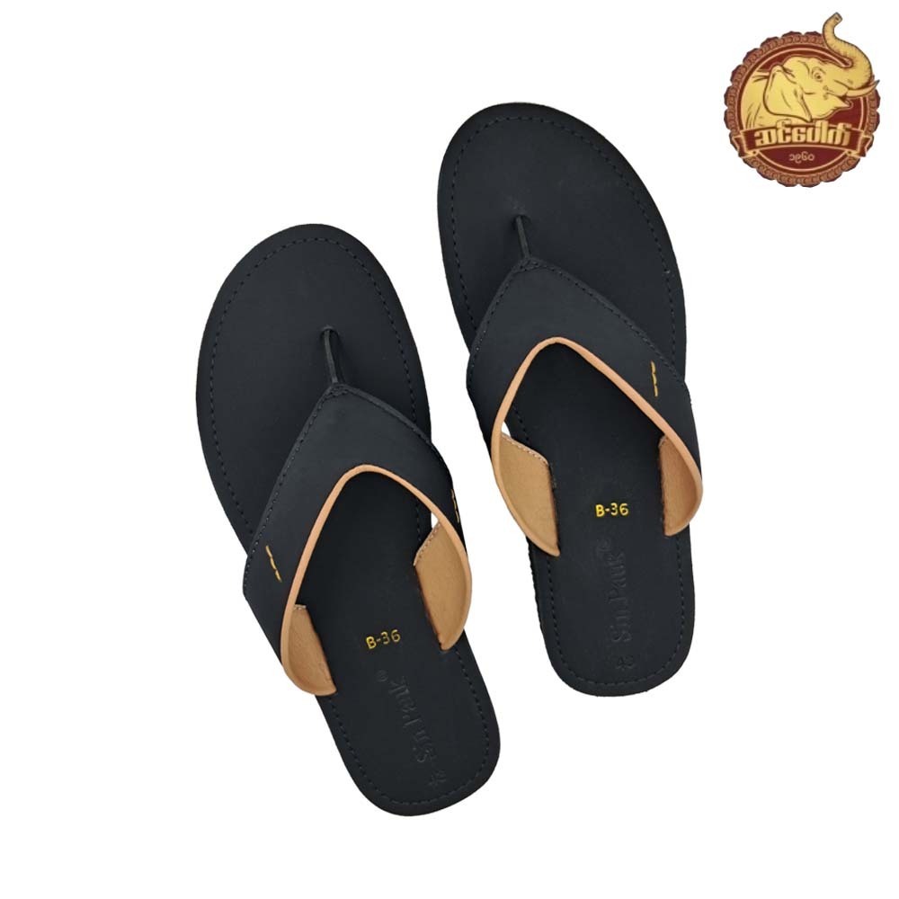 Sin Pauk Men Leather Slipper B-36 (No-39)