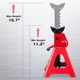 Car Jack Stand 3 ton 6600 lbs -2PCS pair (Red) 40CM X 20CM X 10CM