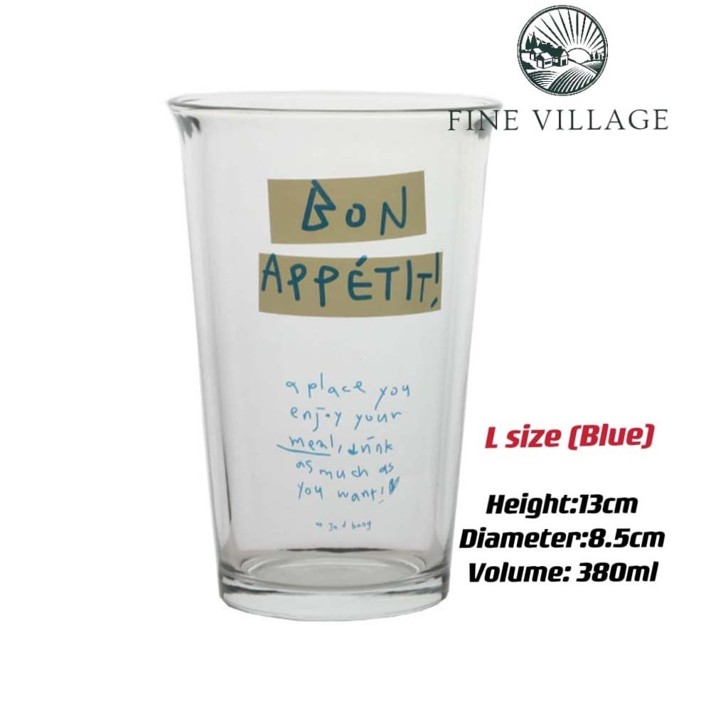 Fine Village Bon Appétit Glass L size/Blue (Blue) 380ML