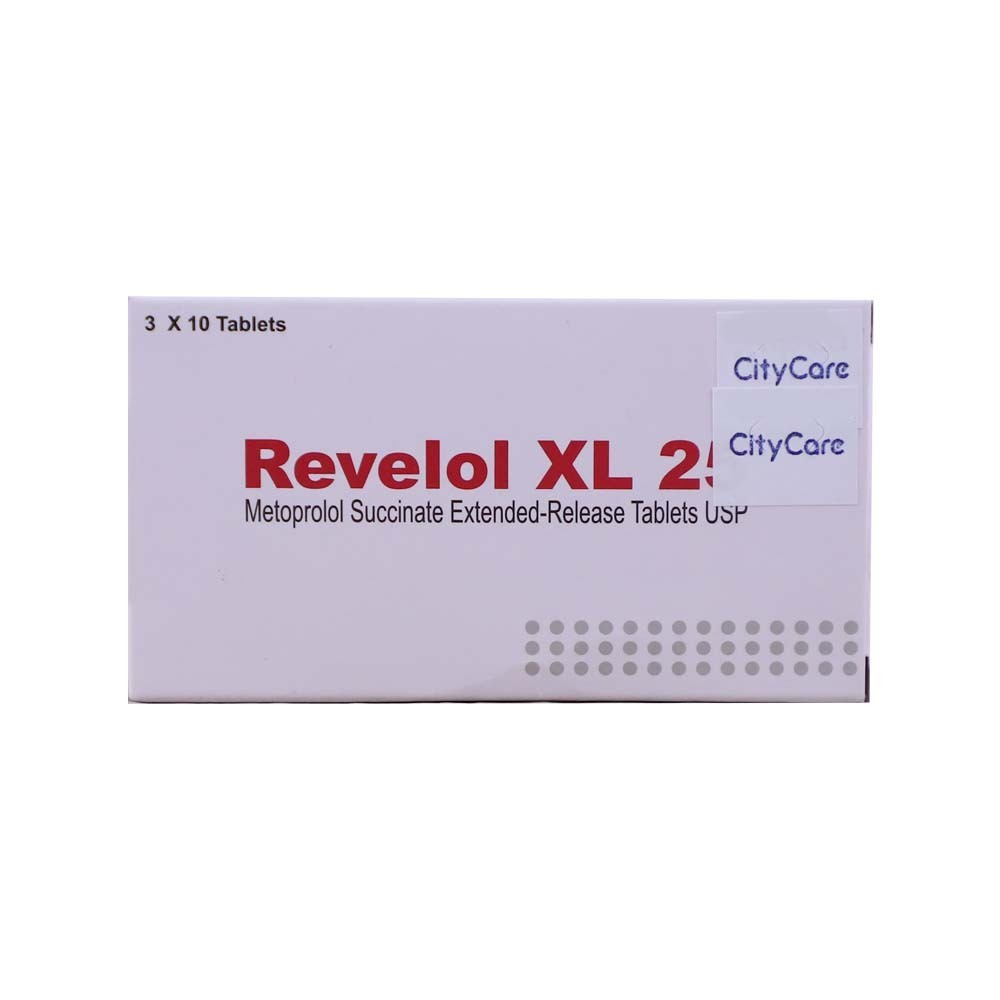 Revelol XL 25 Metoprolol Succinate 10 Tablets x 3PCS