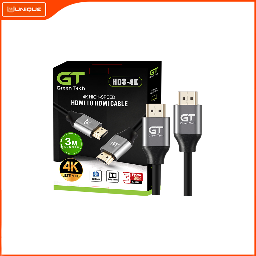 Green Tech GTC-HD3-4K HDMI 3M Cable Black 3M 204603