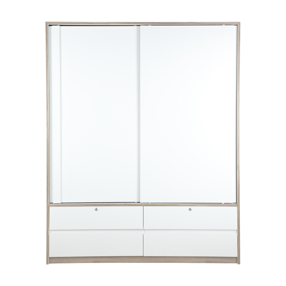 Winner Viko Sliding Wardrobe (160CM) White/Silver