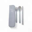 Beauty House Wheat Straw Spoon Fork & Chopstick Set (White)