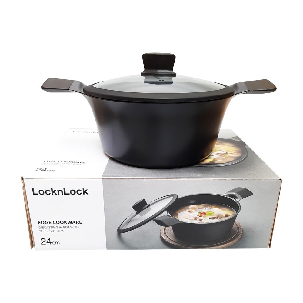 CAC2411 Lock & Lock Edge Casserole 24CM-Black-CN-4-AL