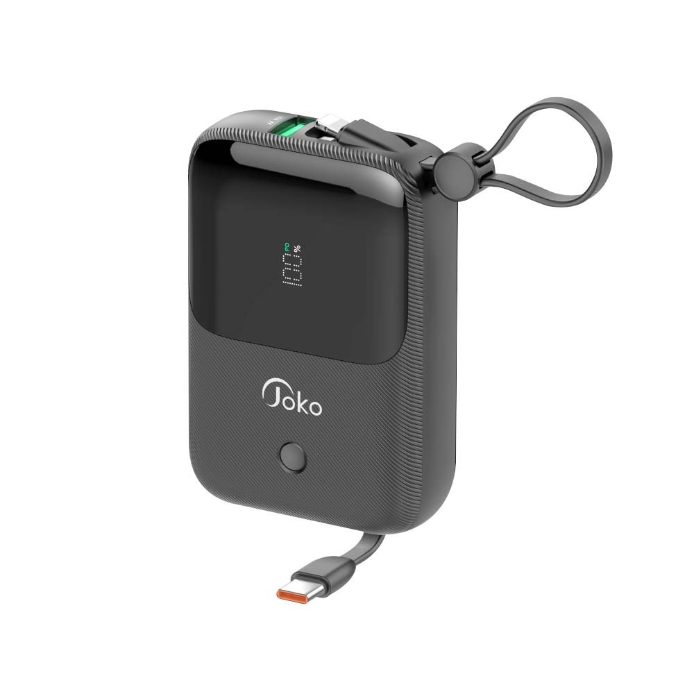 Konfulon J-24 (10000mAh Fast Charging 22.5W Built-in Cable Power Bank) Black