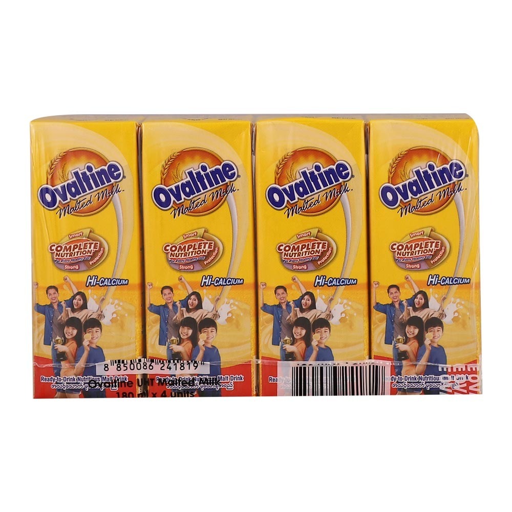 Ovaltine Hi-Calcium UHT Malted Milk Drink 180MLx4PCS