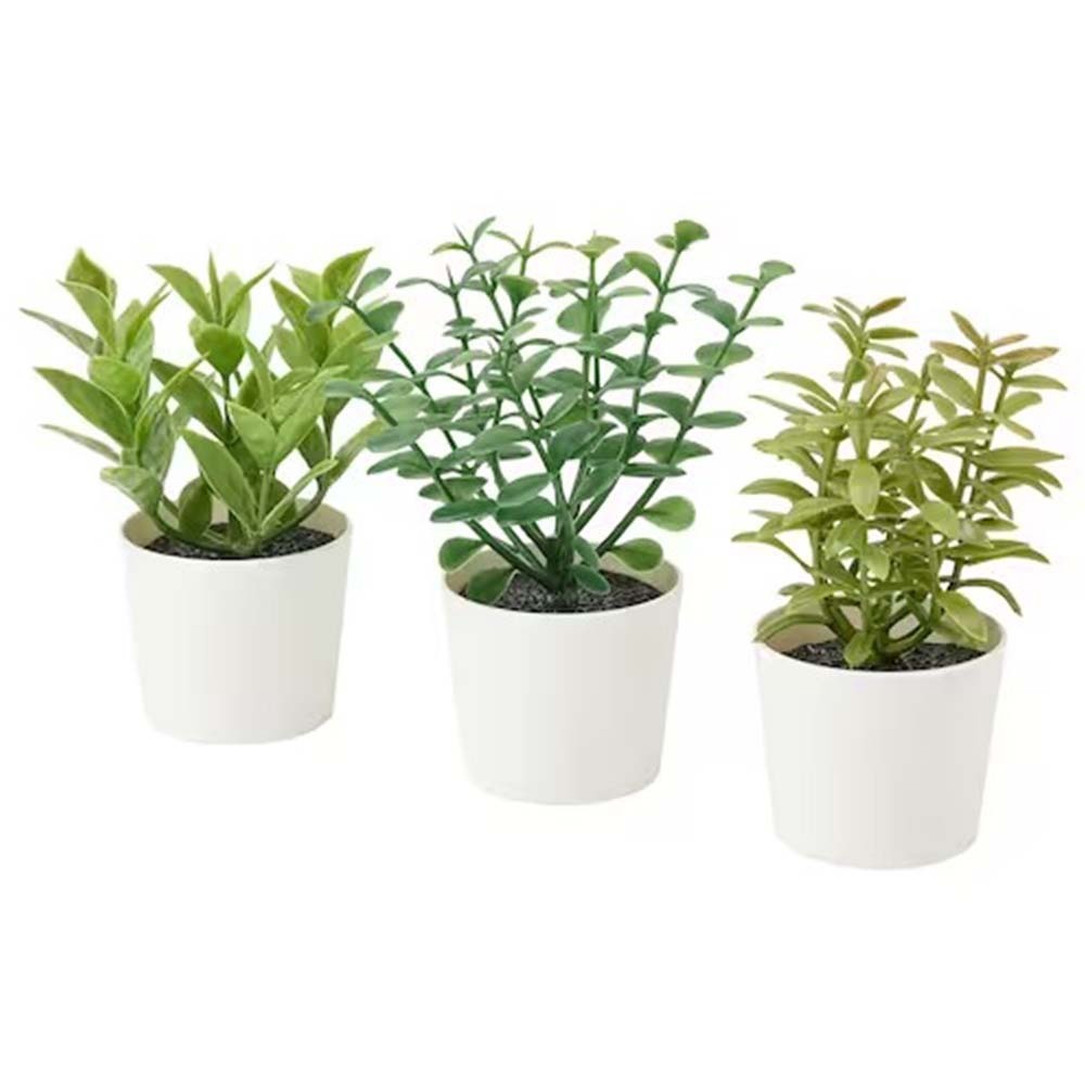 Ikea Fejka Artifi Potted Plant W Pot, Set Of 3, In/Outdoor Herbs, 5 CM Green 805.084.05