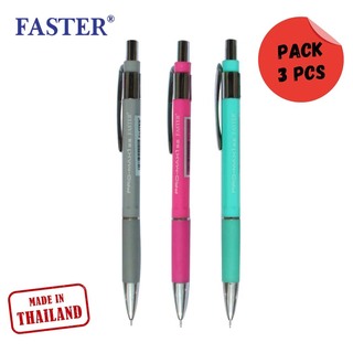 Faster Mechanical Pencil 0.5 Mm, (Black,Blue,Lime Green Pack/3Pcs) MC12-1