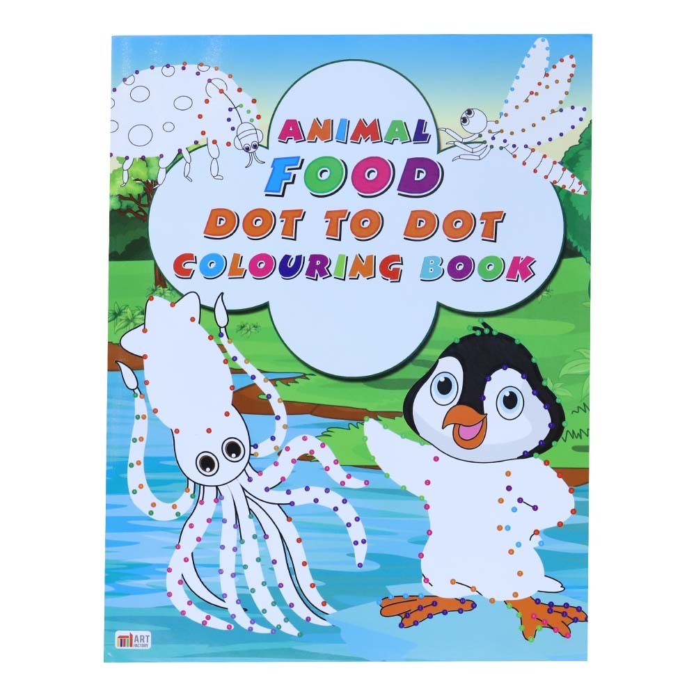 Animal Food Dot To Dot Colouring Book