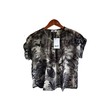 Kudos Floral Chiffon Woman Blouse Black B-007 XL