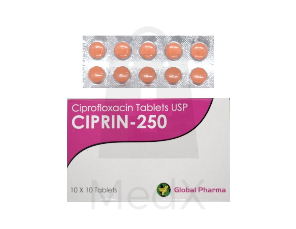 Ciprin - 250 Ciprofloxacin 250MG 10Tablets 1X10