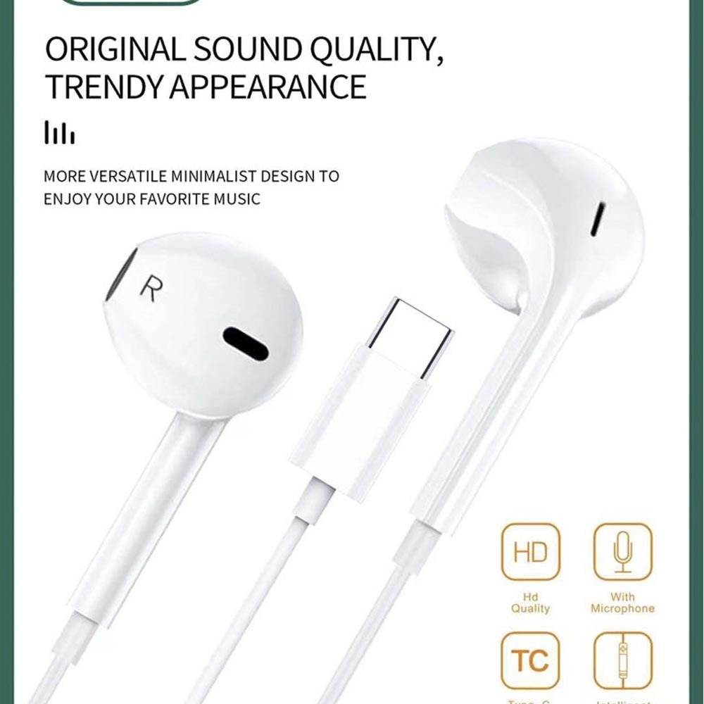 JD-038   SHAWEN Type-C wired earphone White