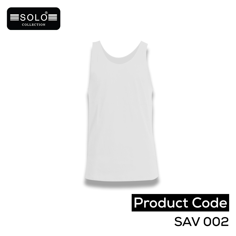 Solo Collection Men Plain Vest SAV 002 White Large